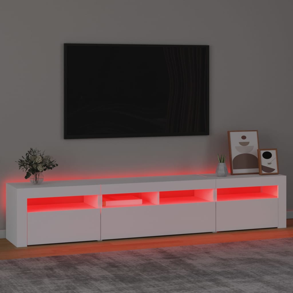 TV-Möbel Svart TV-Bänk LED 210x35x40 cm