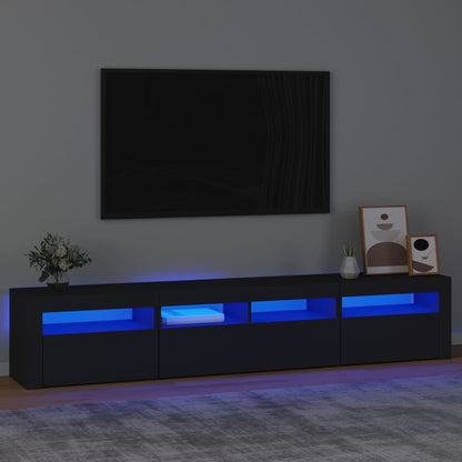 TV-Möbel Svart TV-Bänk LED 210x35x40 cm