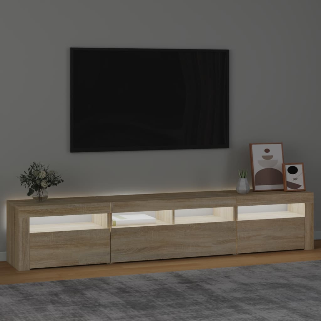 TV-Möbel Sonoma Ek TV-Bänk LED 210x35x40 cm