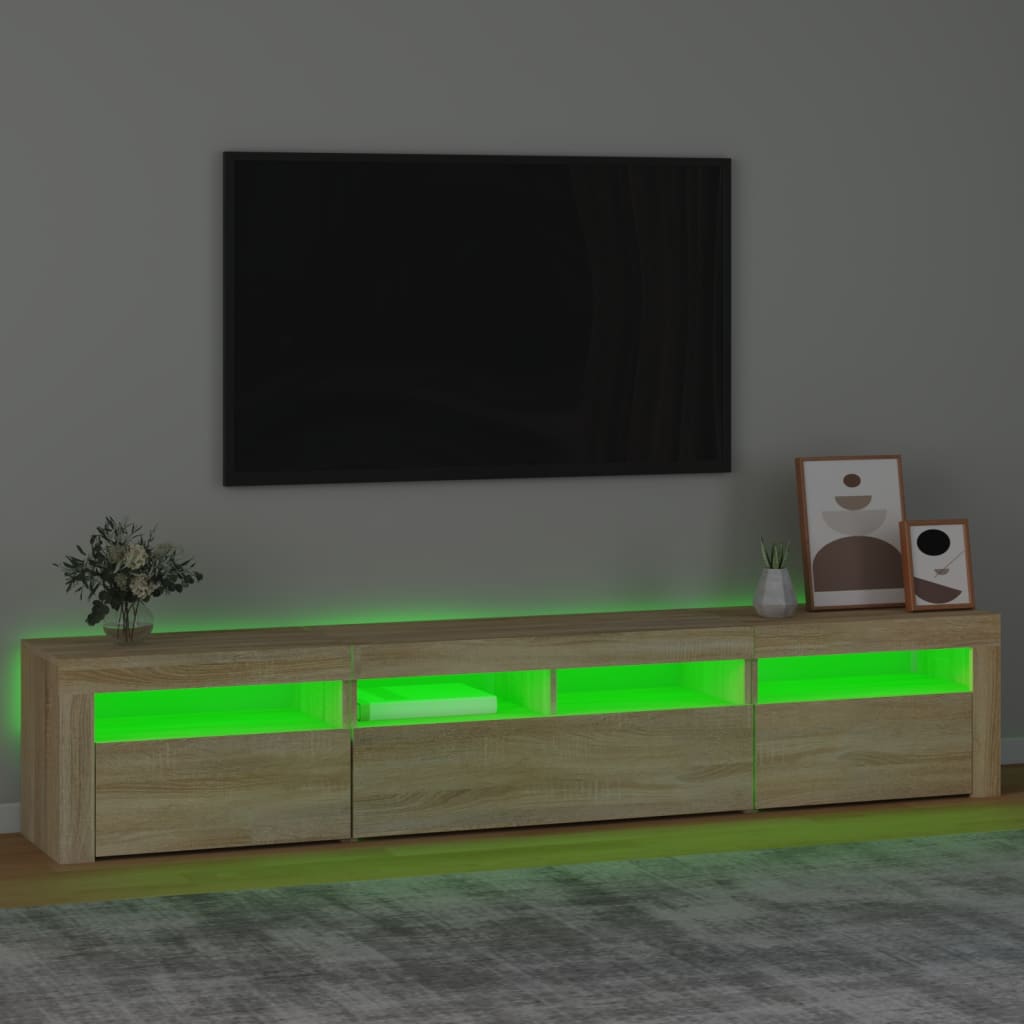 TV-Möbel Sonoma Ek TV-Bänk LED 210x35x40 cm