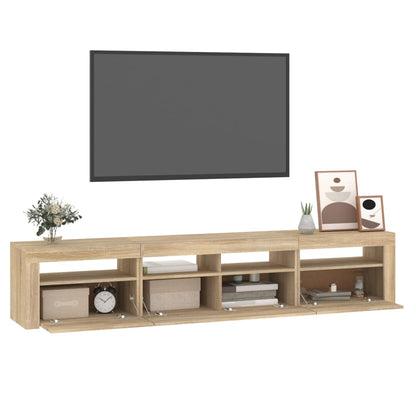 TV-Möbel Sonoma Ek TV-Bänk LED 210x35x40 cm