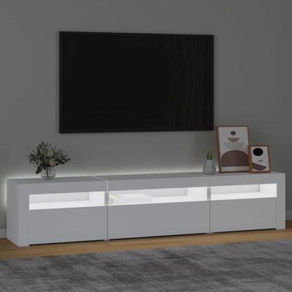 TV-Möbel Vit TV-Bänk LED 195x35x40 cm