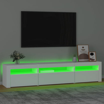 TV-Möbel Vit TV-Bänk LED 195x35x40 cm