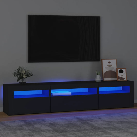 TV-Möbel Svart TV-Bänk LED 195x35x40 cm
