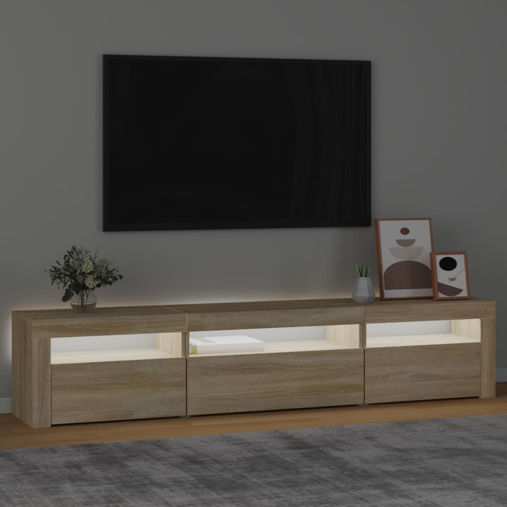 TV-Möbel Sonoma Ek TV-Bänk LED 195x35x40 cm