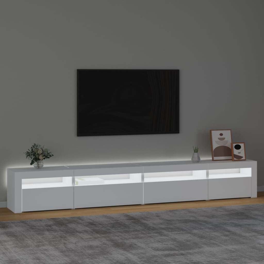TV-Möbel Vit TV-Bänk LED 270x35x40 cm