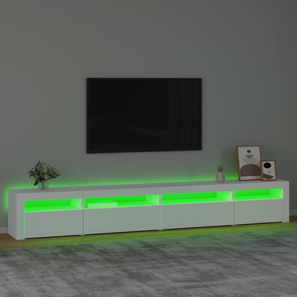 TV-Möbel Vit TV-Bänk LED 270x35x40 cm