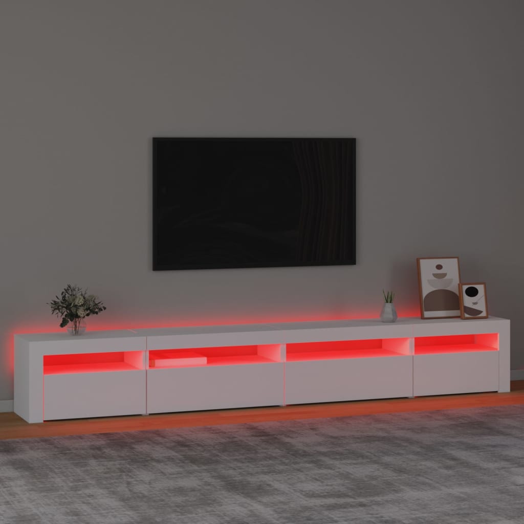 TV-Möbel Vit TV-Bänk LED 270x35x40 cm