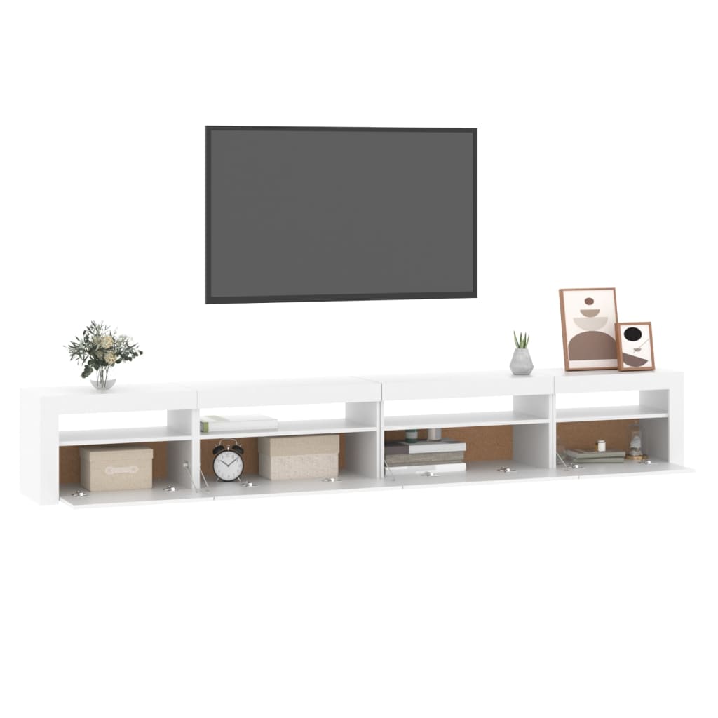 TV-Möbel Vit TV-Bänk LED 270x35x40 cm