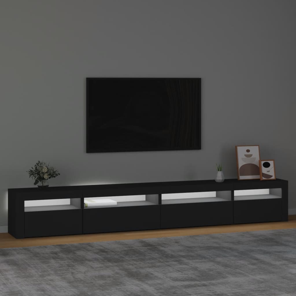 TV-Möbel Svart TV-Bänk LED 270x35x40 cm