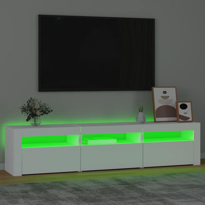 TV-Möbel Vit TV-Bänk LED 180x35x40 cm