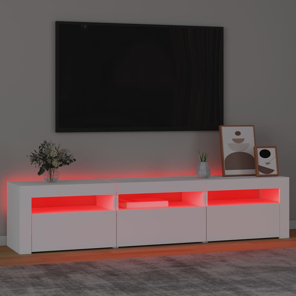 TV-Möbel Vit TV-Bänk LED 180x35x40 cm