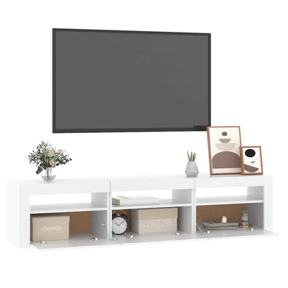 TV-Möbel Vit TV-Bänk LED 180x35x40 cm