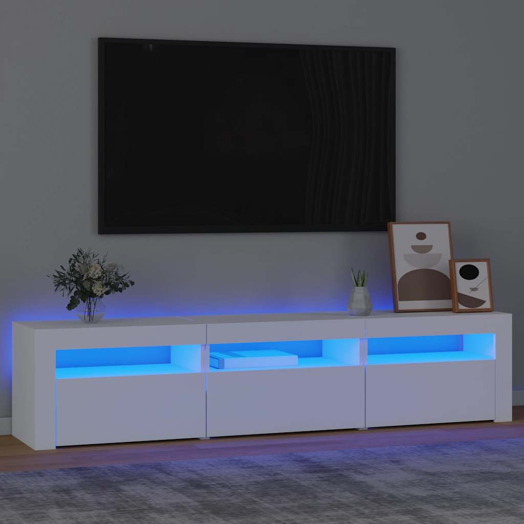 TV-Möbel Vit TV-Bänk LED 180x35x40 cm