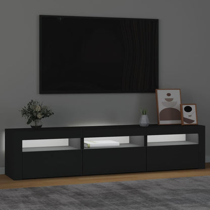 TV-Möbel Svart TV-Bänk LED 180x35x40 cm