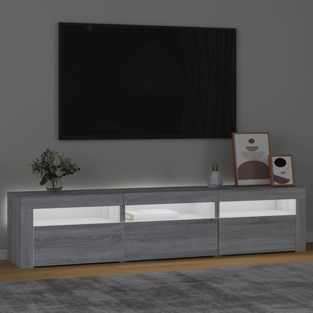 TV-Möbel Sonoma Grå TV-Bänk LED 180x35x40 cm