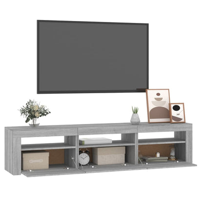 TV-Möbel Sonoma Grå TV-Bänk LED 180x35x40 cm