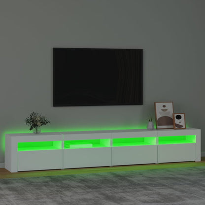 TV-Möbel Vit TV-Bänk LED 240x35x40 cm