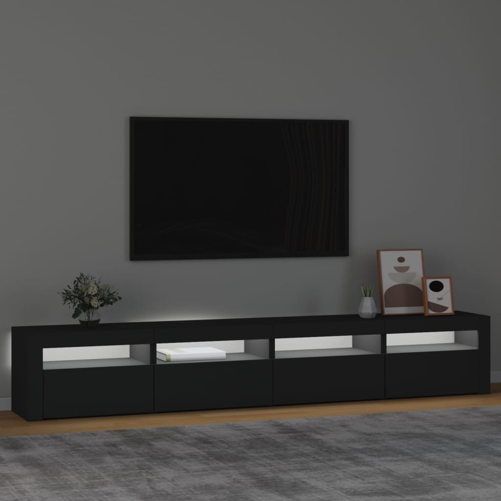 TV-Möbel Svart TV-Bänk LED 240x35x40 cm