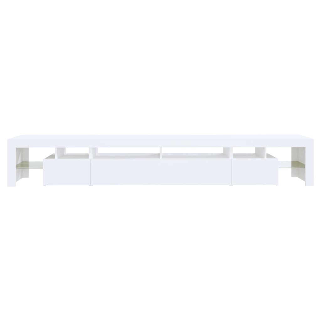 TV-Möbel Vit TV-Bänk LED-belysning 260x36,5x40 cm