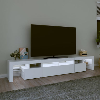 TV-Möbel Vit TV-Bänk LED 230x36,5x40 cm