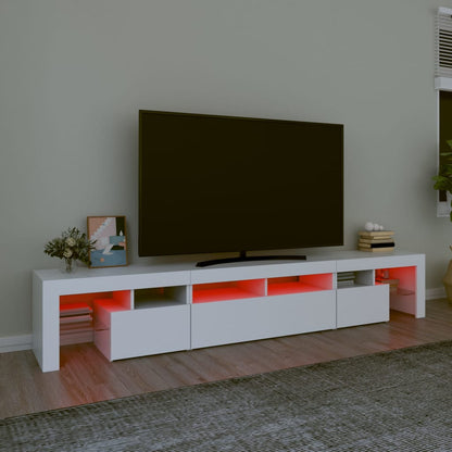 TV-Möbel Vit TV-Bänk LED 230x36,5x40 cm