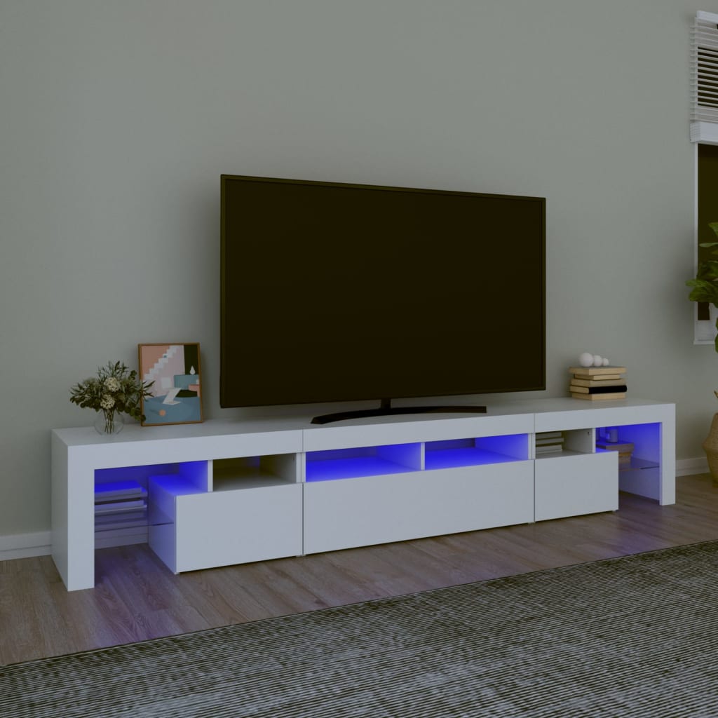 TV-Möbel Vit TV-Bänk LED 230x36,5x40 cm