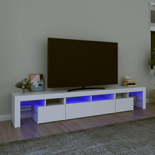 TV-Möbel Vit TV-Bänk LED 230x36,5x40 cm
