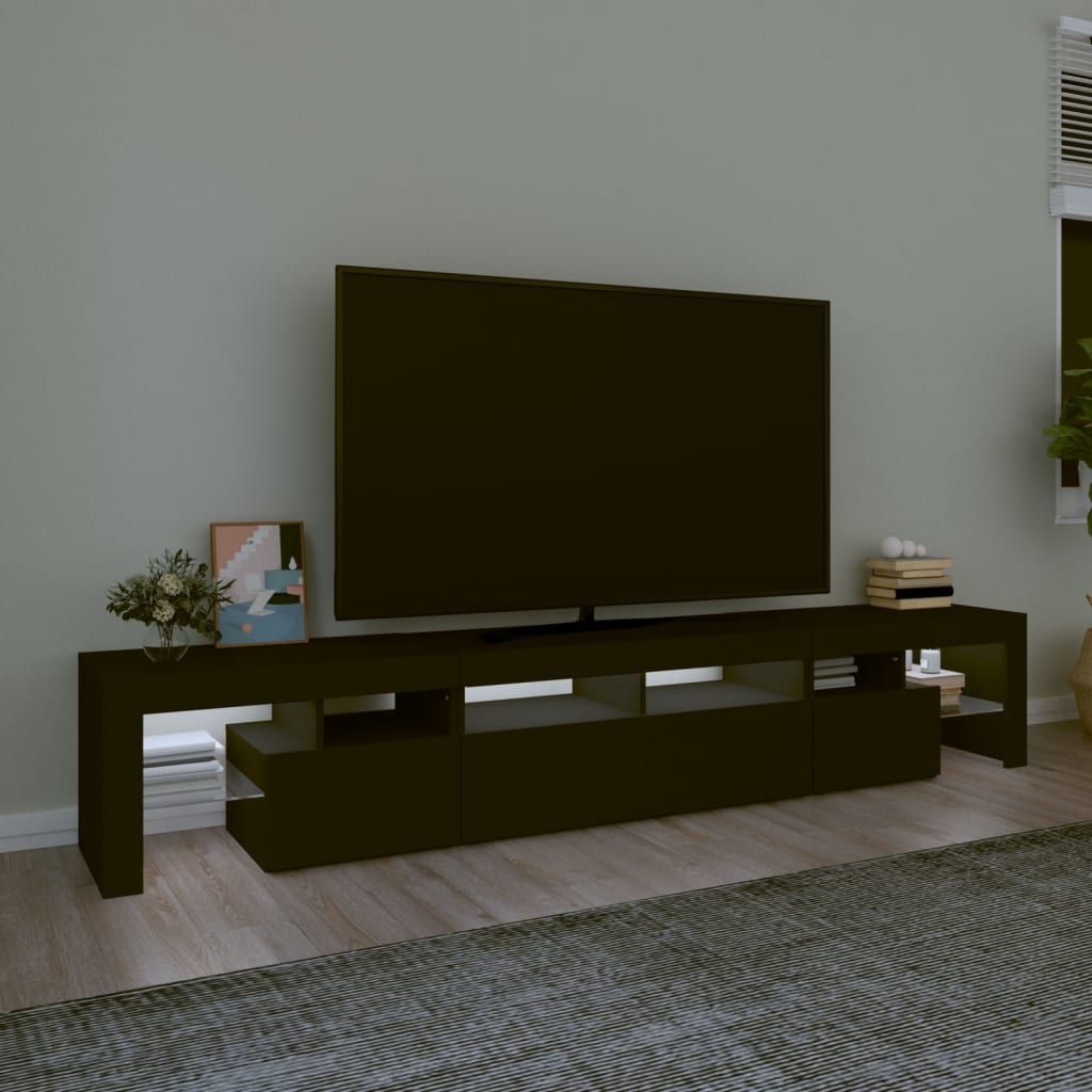 TV-Möbel Svart TV-Bänk LED 230x36,5x40 cm