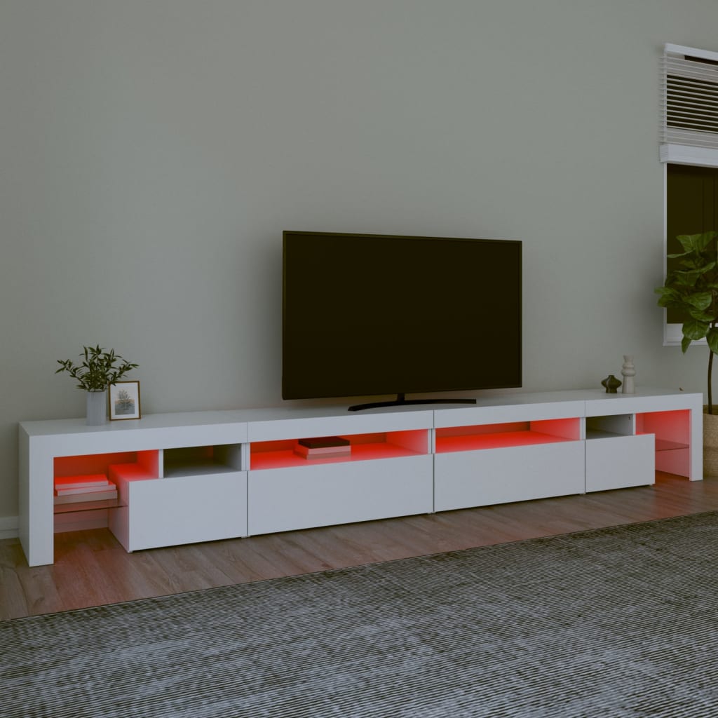 TV-Möbel Vit TV-Bänk LED 290x36,5x40 cm