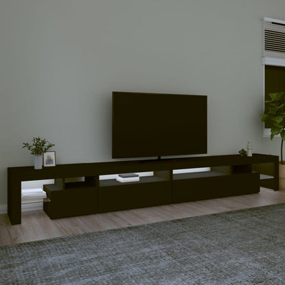 TV-Möbel Svart TV-Bänk LED 290x36,5x40 cm