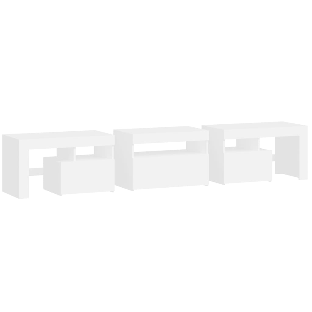 TV-Möbel Vit TV-Bänk LED 200x36,5x40 cm