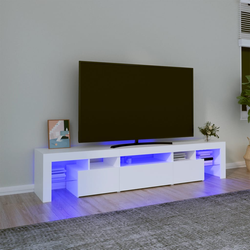 TV-Möbel Vit TV-Bänk LED 200x36,5x40 cm