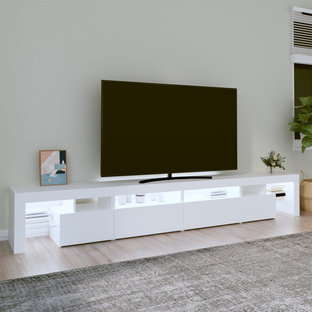 TV-Möbel Vit TV-Bänk LED 260x36,5x40 cm