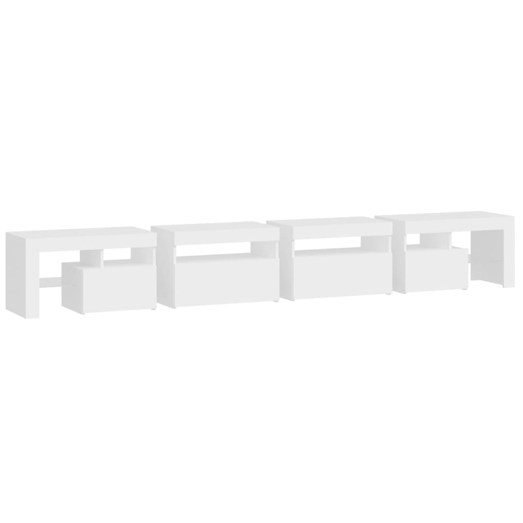 TV-Möbel Vit TV-Bänk LED 260x36,5x40 cm