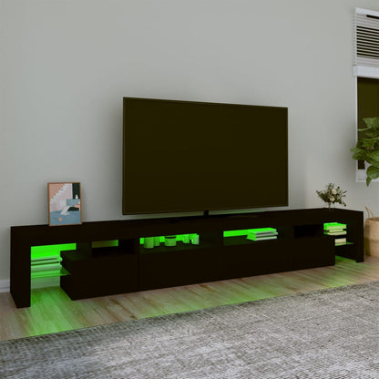 TV-Möbel Svart TV-Bänk LED 260x36,5x40 cm