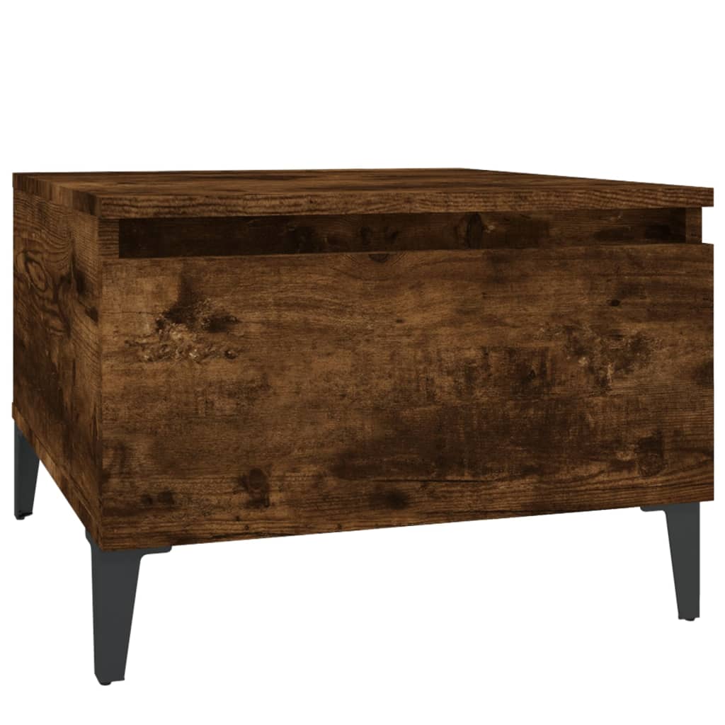 Soffbord 2 st rökfärgad ek 50x46x35 cm konstruerat trä