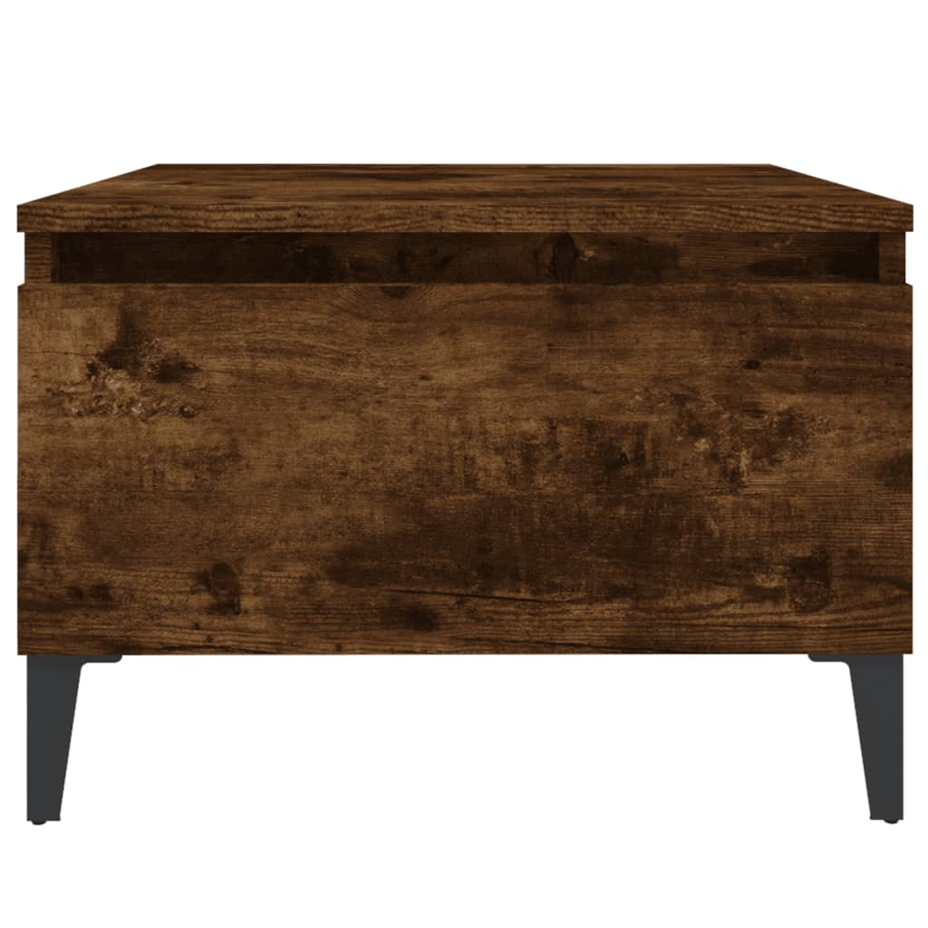 Soffbord 2 st rökfärgad ek 50x46x35 cm konstruerat trä