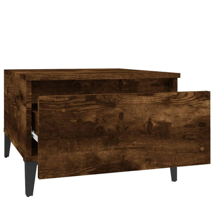 Soffbord 2 st rökfärgad ek 50x46x35 cm konstruerat trä