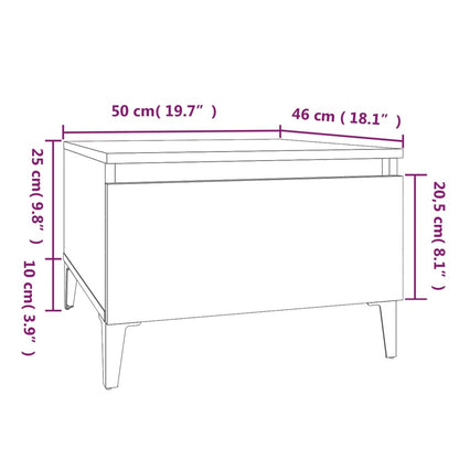Soffbord 2 st rökfärgad ek 50x46x35 cm konstruerat trä