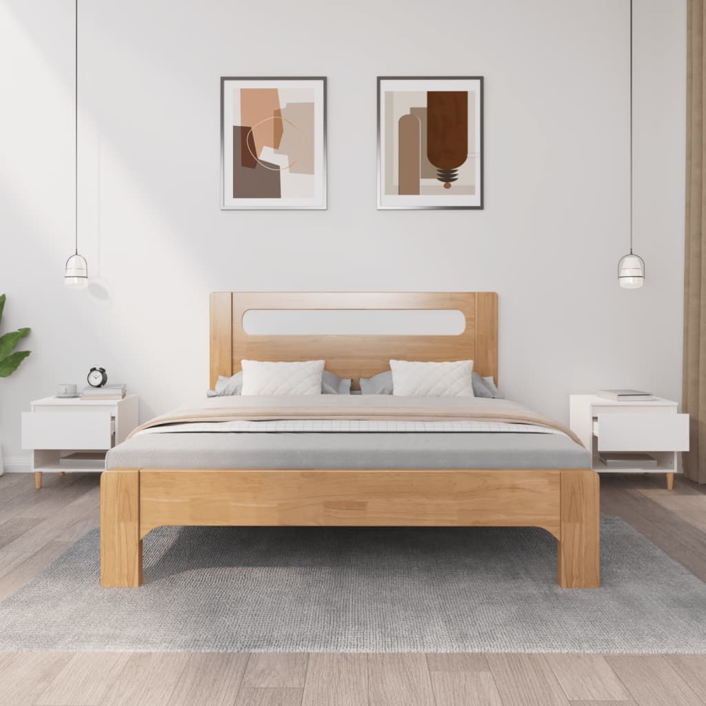Sängbord 2 st vit 50x46x50 cm konstruerat trä