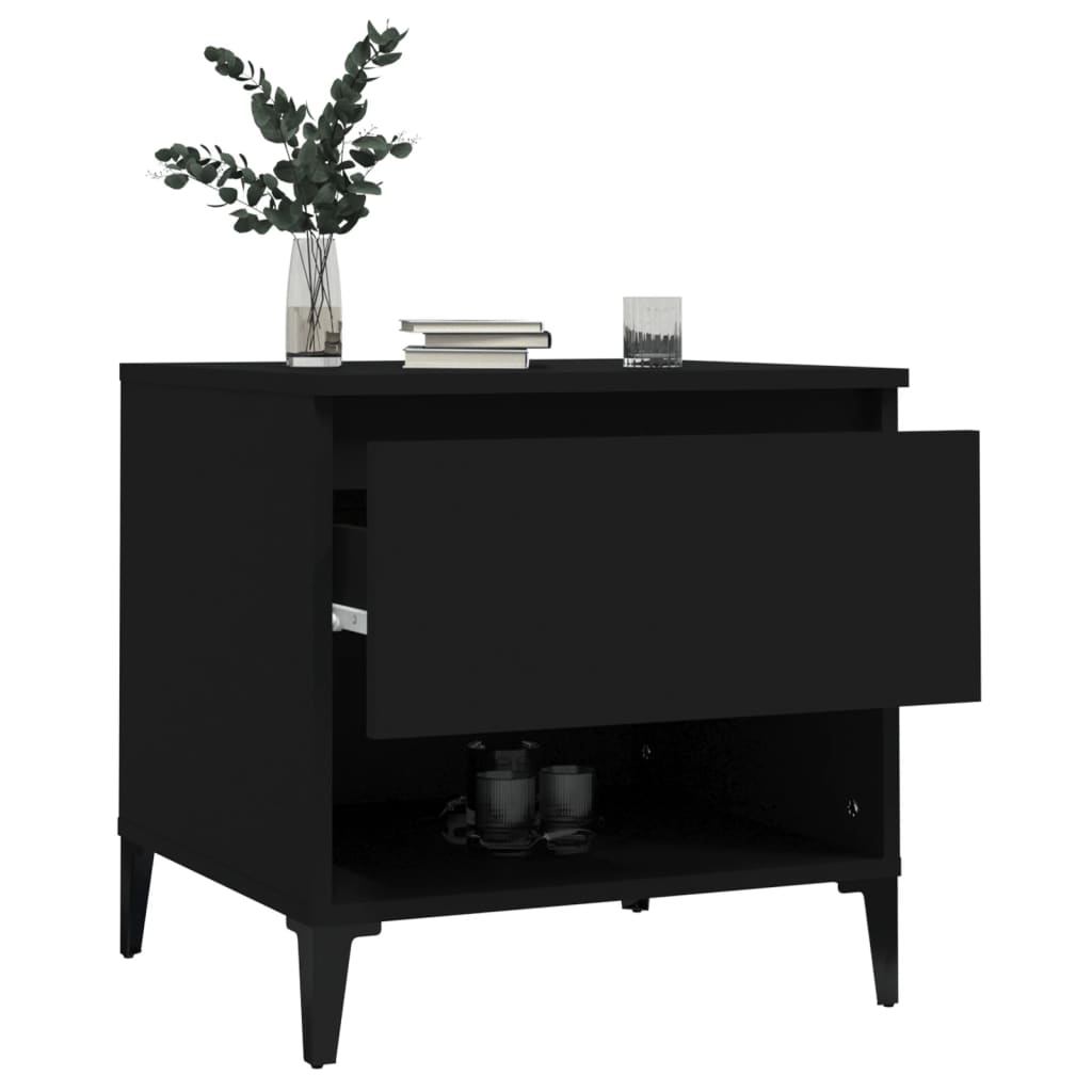Sidobord Svart 2 st 50x46x50 cm