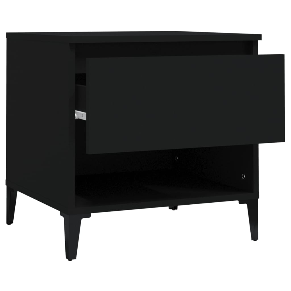 Sidobord Svart 2 st 50x46x50 cm