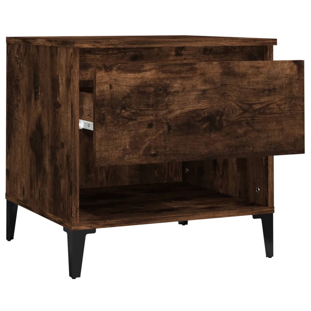 Soffbord 2 st rökfärgad ek 50x46x50 cm konstruerat trä