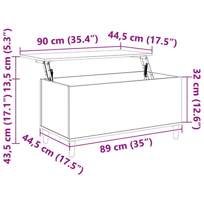 Soffbord Rökfärgad Ek 90x44,5x45 cm