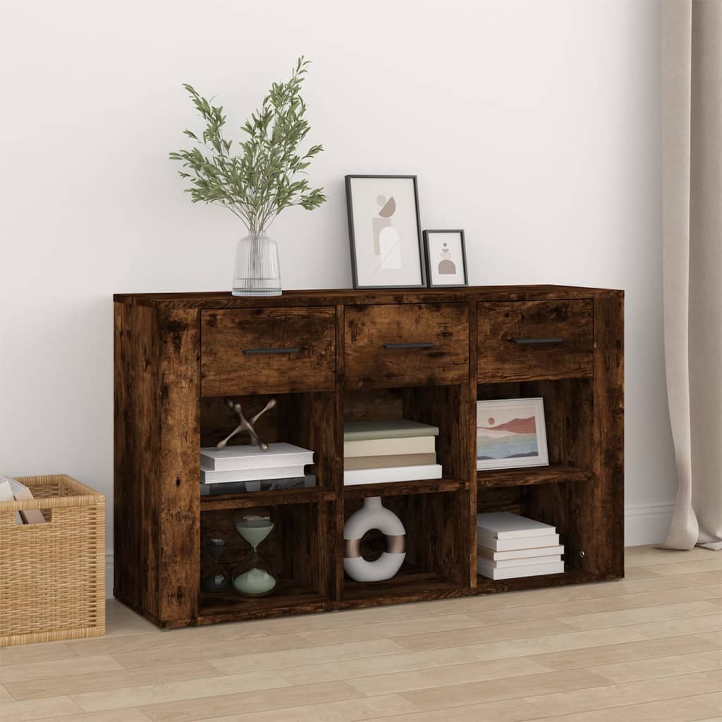 Sidobord Rökfärgad Ek 100x30x59,5 cm