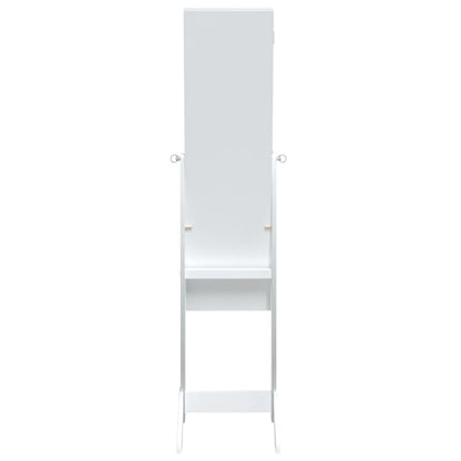 Väggspegel med LED Vit 34x37x146 cm