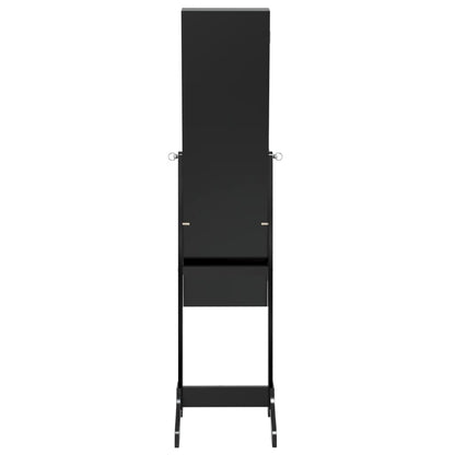 Väggspegel med LED Svart 34x37x146 cm