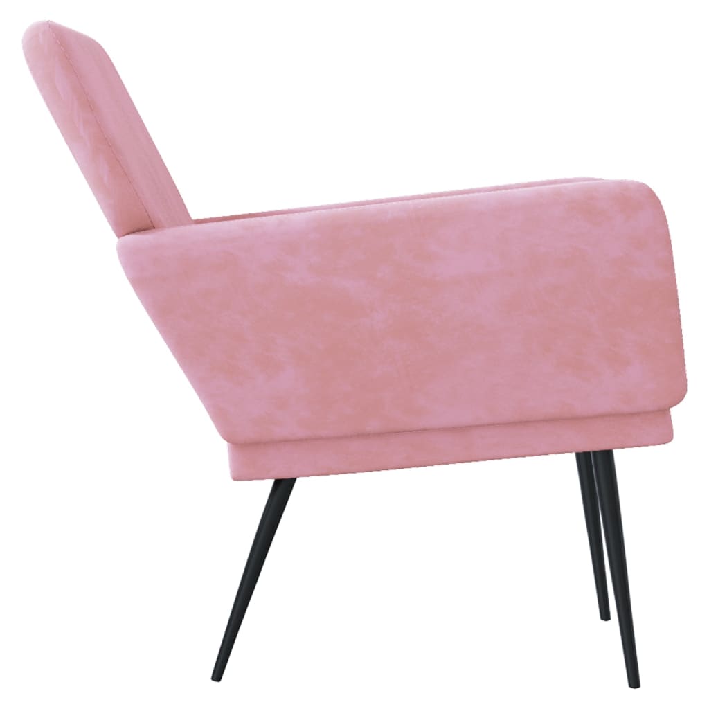 Fåtölj rosa 62x79x79 cm sammet