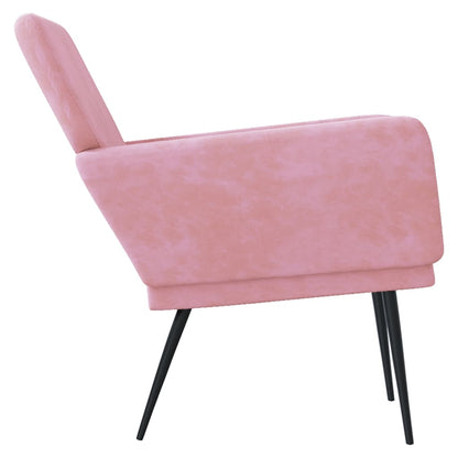Fåtölj rosa 62x79x79 cm sammet